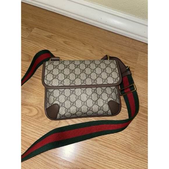 Gucci GG Supreme Neo Vintage Small Messenger Shoulder Bag Canvas Brown Open Box - Picture 16 of 16